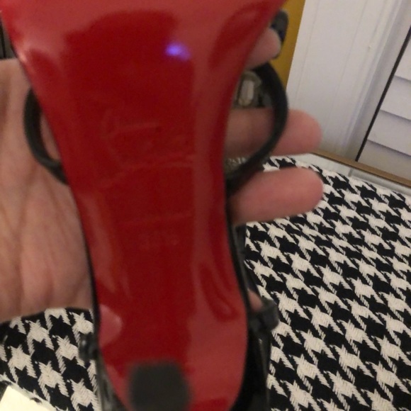 Christian Louboutin Patent Leather Bow Accents Slingback Sandals 36.5 Authentic - Picture 7 of 7